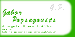 gabor pozsegovits business card